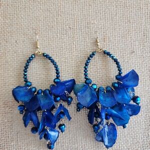 Elegant Blue Beaded Earrings